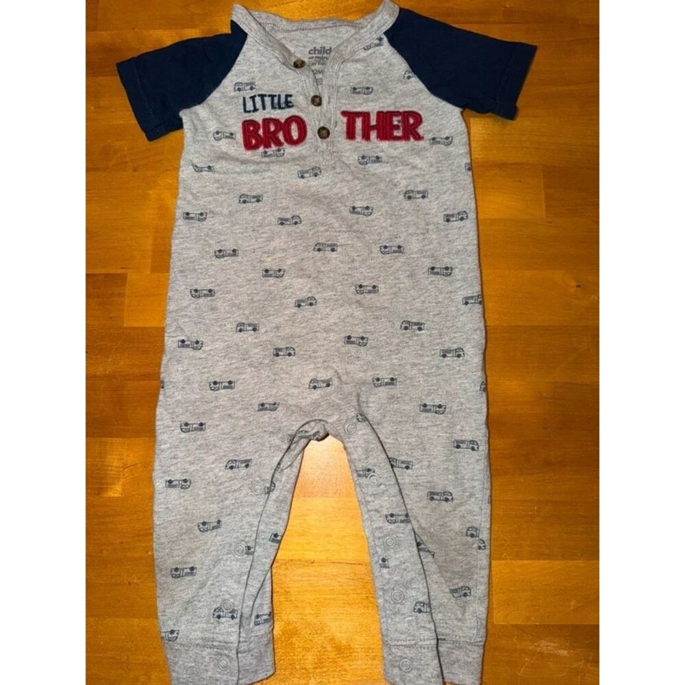 Carter’s Baby Boy Little Brother One Piece Outfit Size 12 Months
